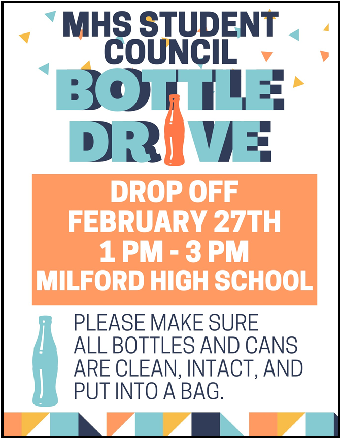 Flyer for the Student Council Bottle Drive.