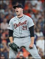 Tigers pitcher Tarik Skubal hyped up after a big strikeout (Courtesy of AZ Central).