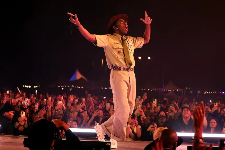 Tyler the Creator Preforming at 2024 Coachella Valley Music and Arts Festival. 